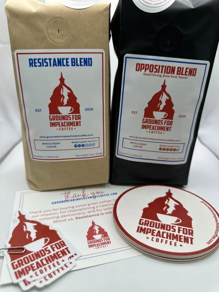 Grounds for Impeachment Coffee bags, Resistance Blend and Opposition Blend