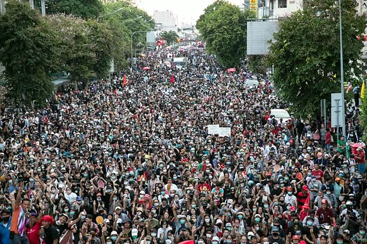 A large crowd at a protest march